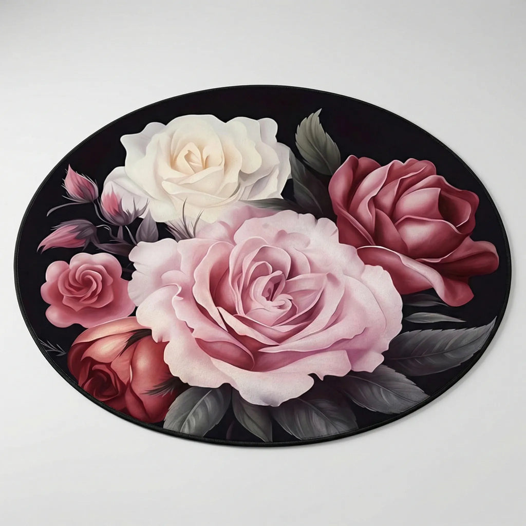 Round Floral Area Rug - FloriqueRond