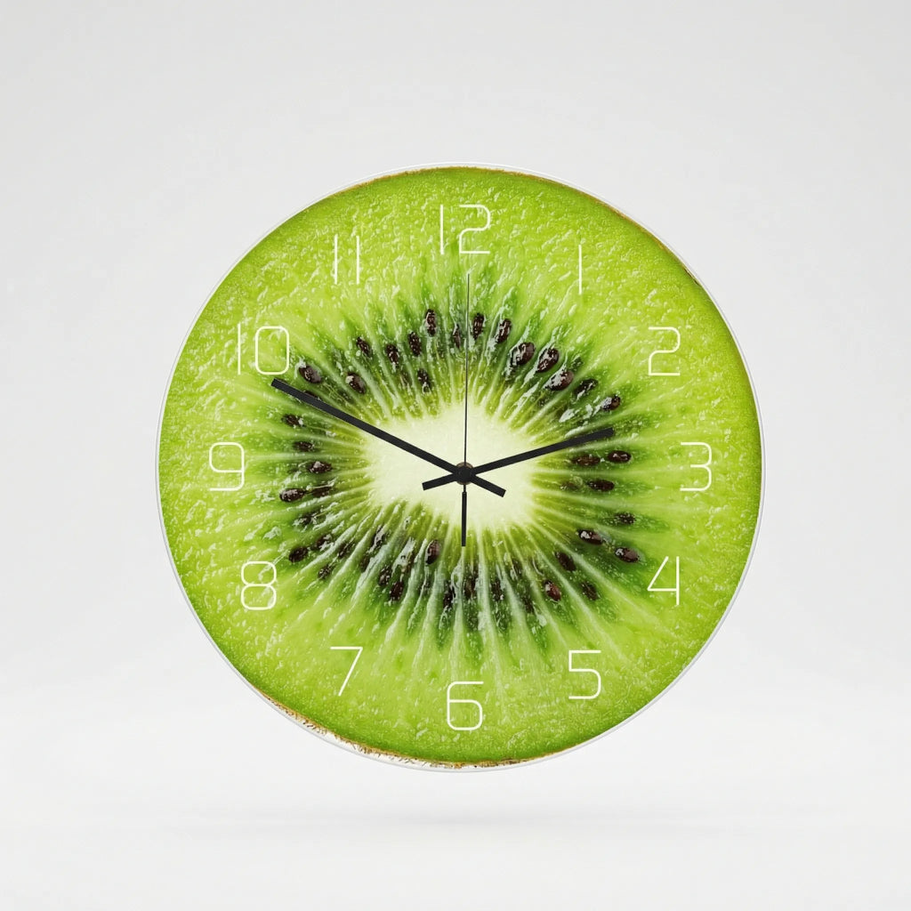 Round Fruit Print Wall Clock - KiwiLume