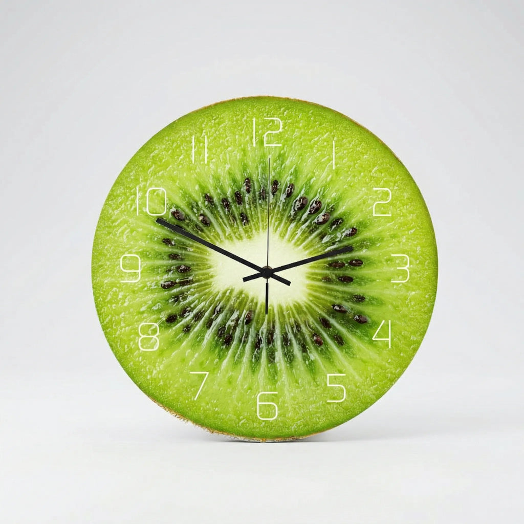 Round Fruit Print Wall Clock - KiwiLume