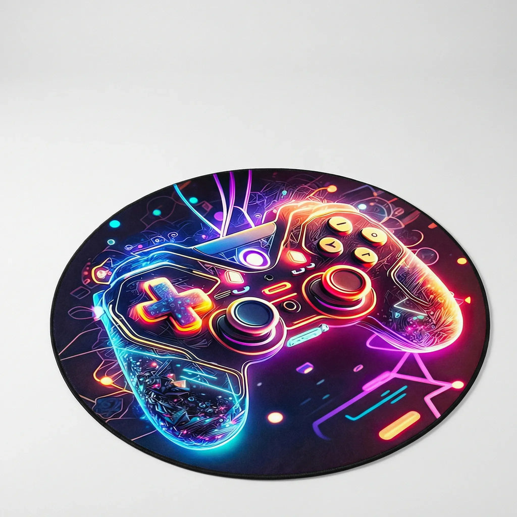Round Gaming Floor Rug - Neonexus