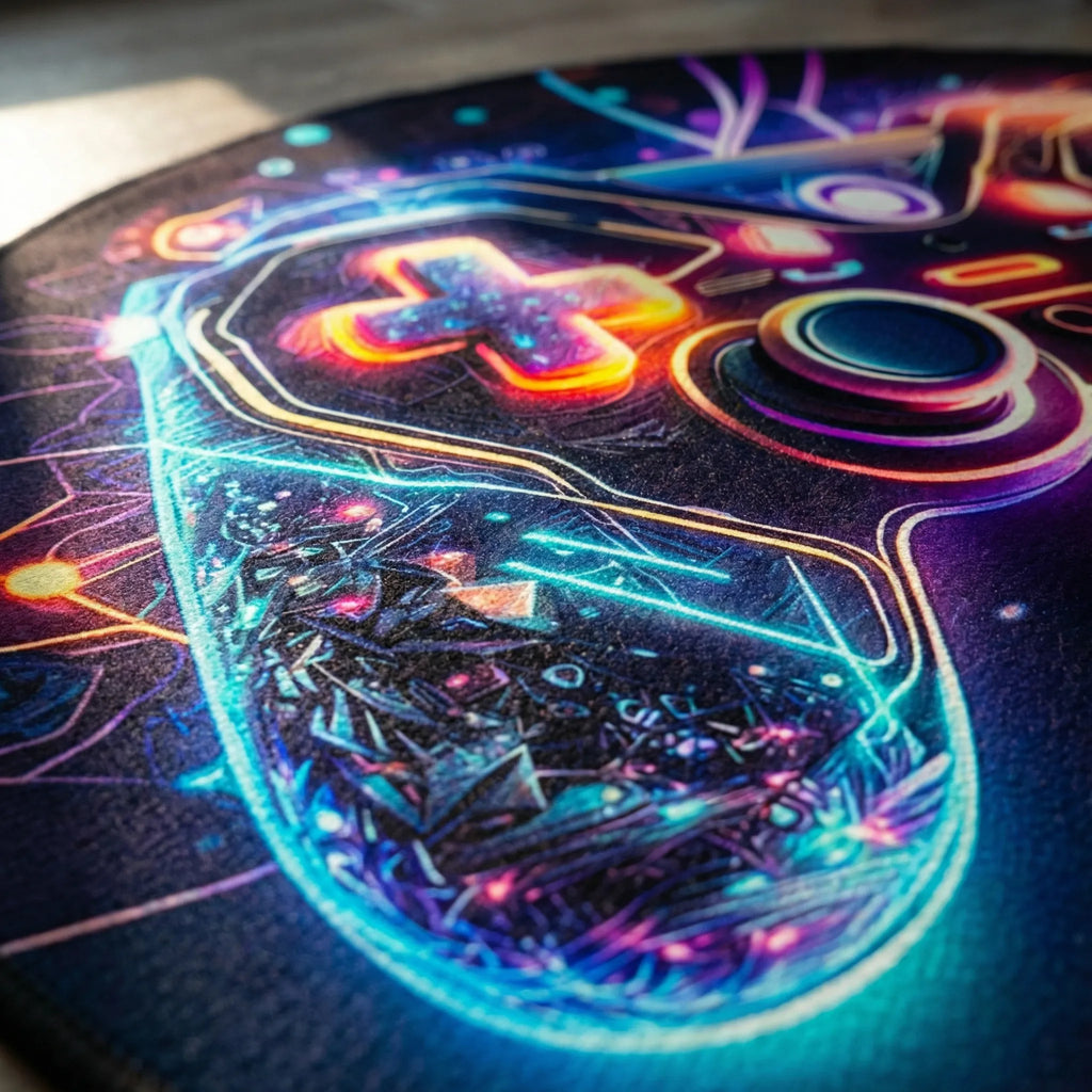 Round Gaming Floor Rug - Neonexus
