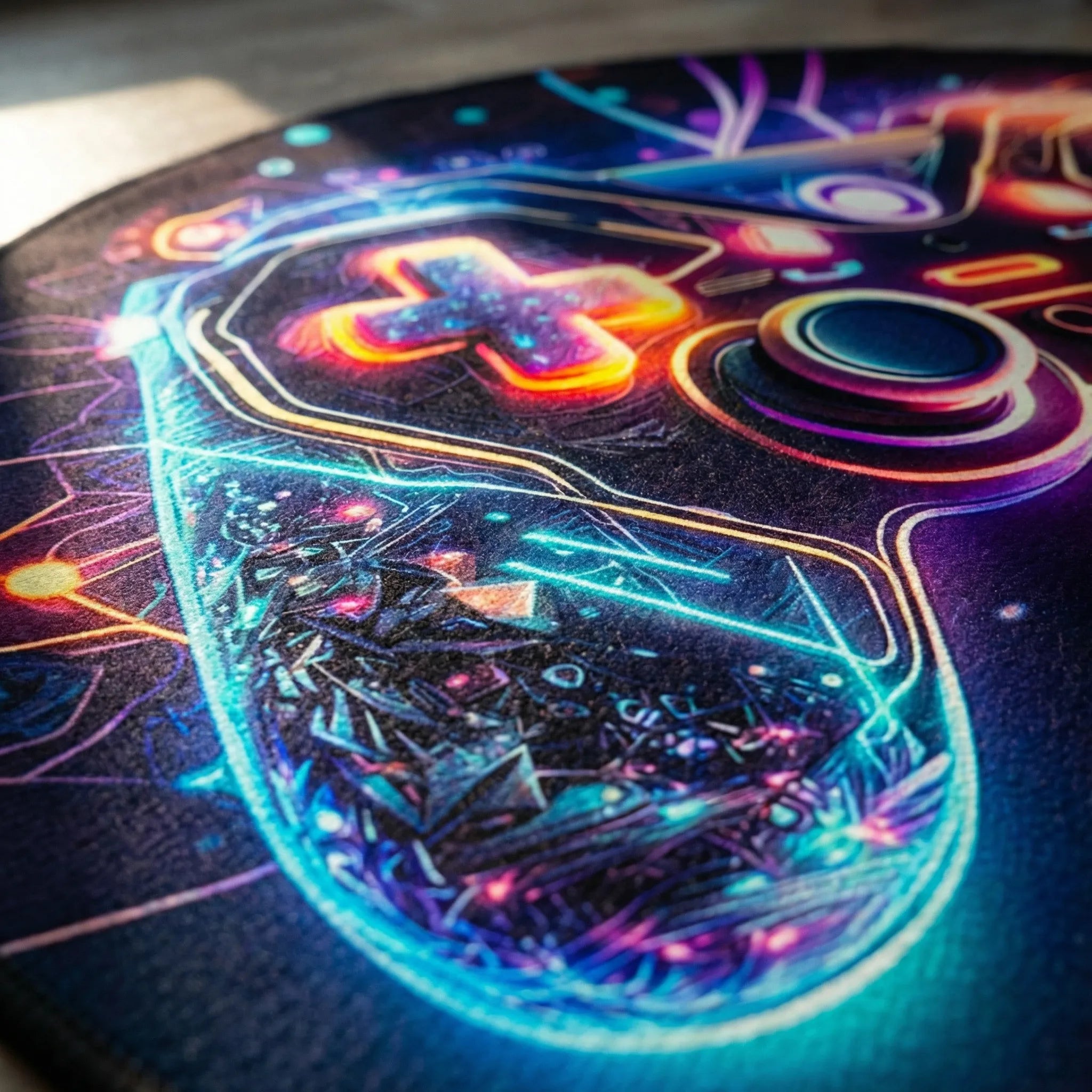 Round Gaming Floor Rug - Neonexus