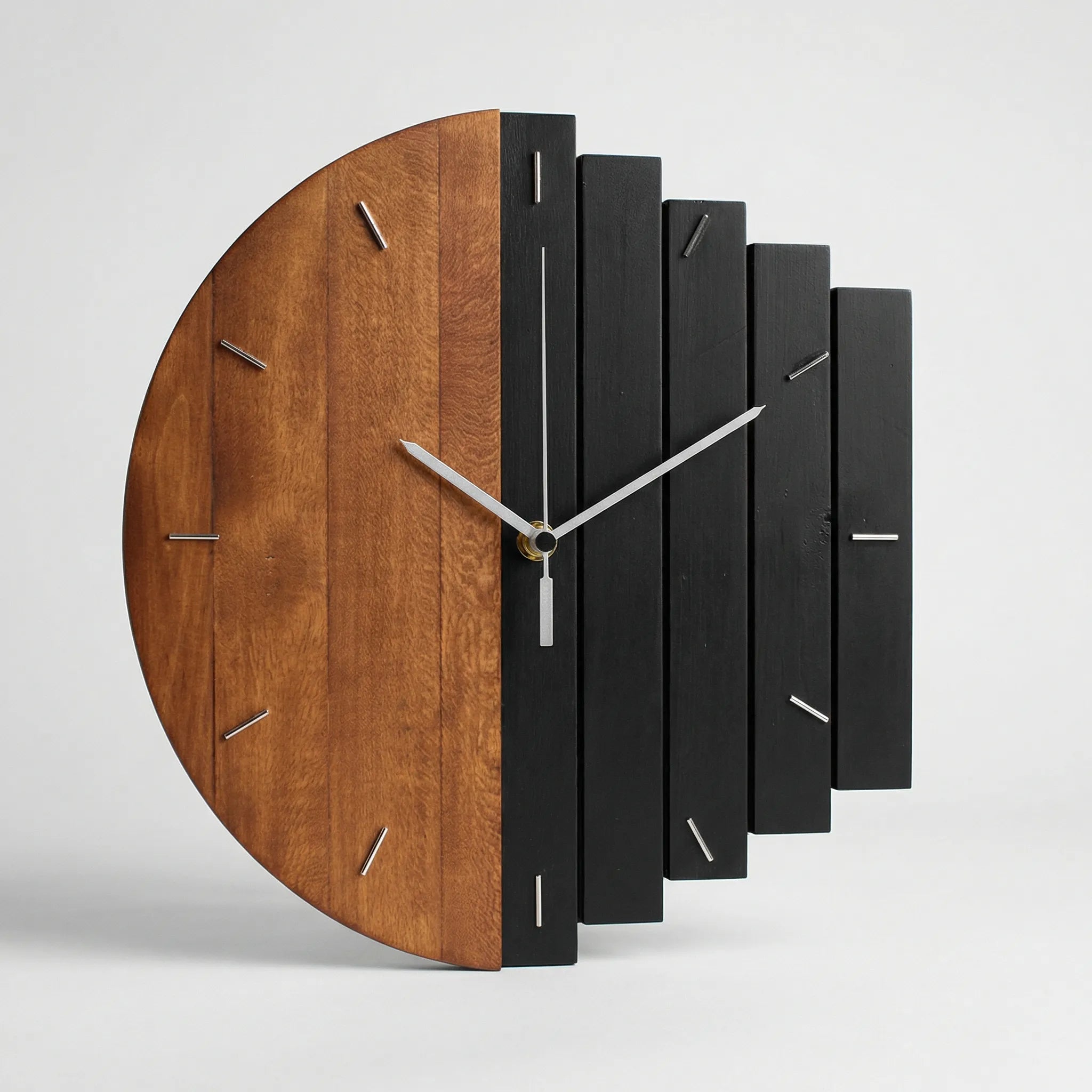 Round Half Plank Wall Clock - Timbera