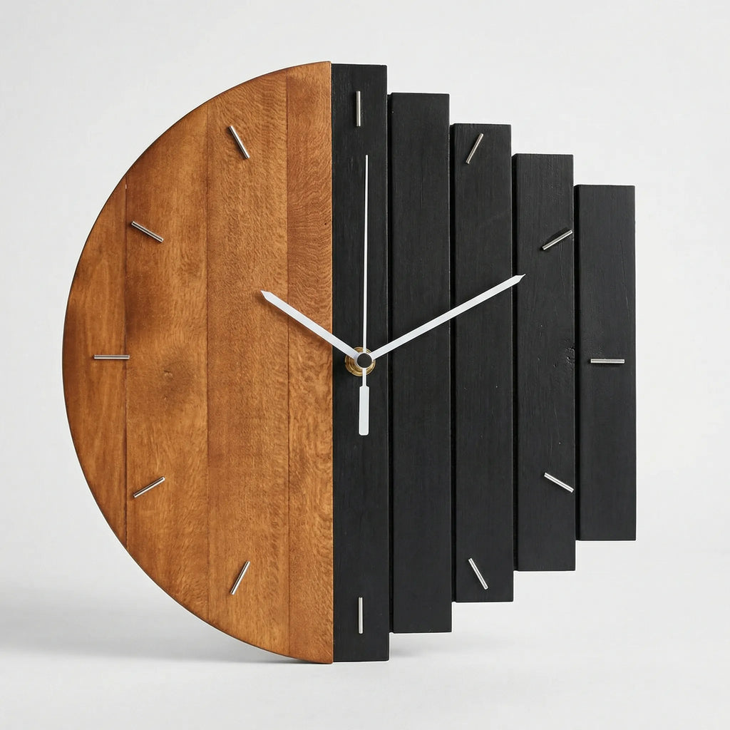 Round Half Plank Wall Clock - Timbera