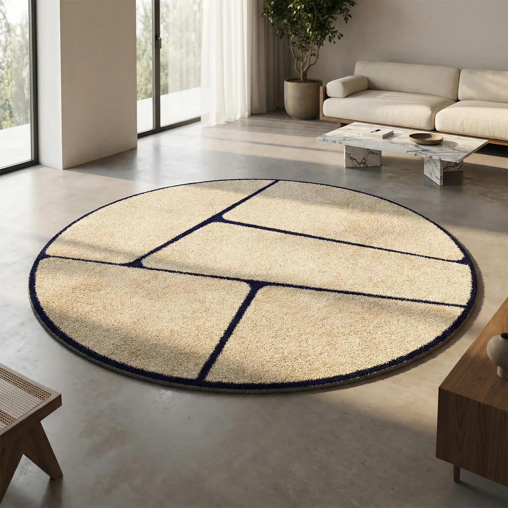 Round Low Pile Area Rug - Lunavo