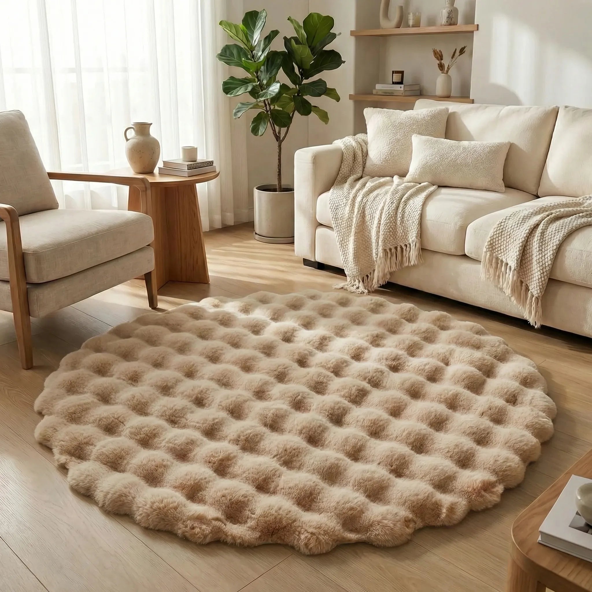 Round Plush Area Rug - Veloura