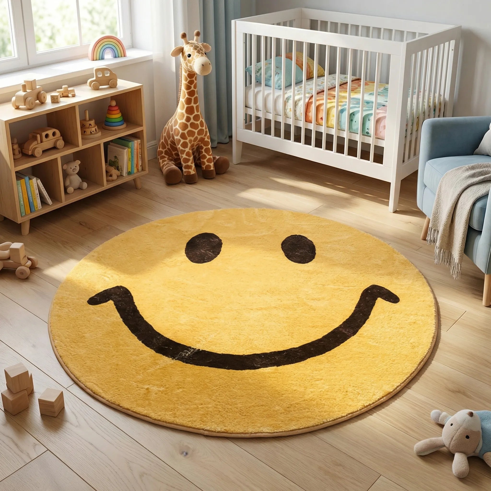 Round Smile Face Rug - Smilori