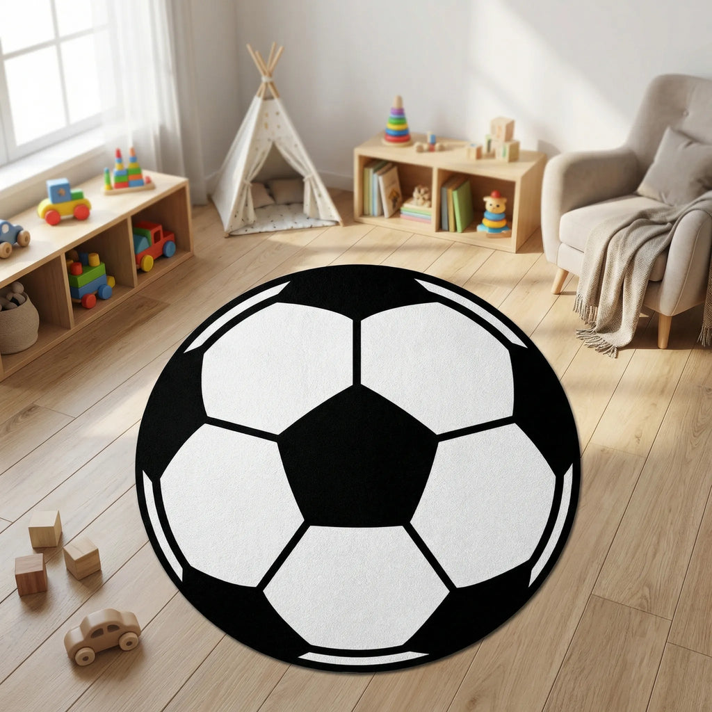 Round Sports Themed Floor Rug - Kickora