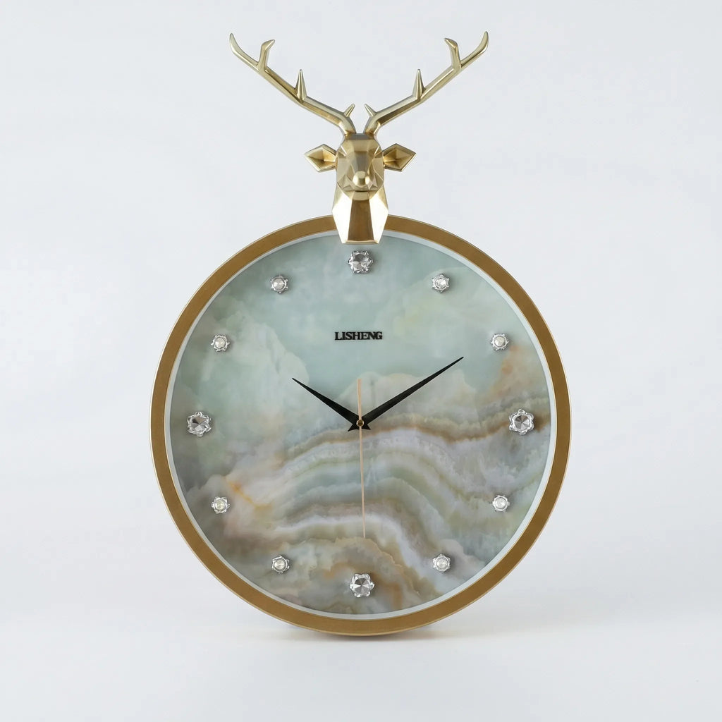 Round Wall Clock With Accent Head - Auraldeer