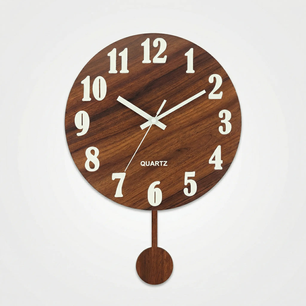 Round Wall Clock With Pendulum - LumaClocko