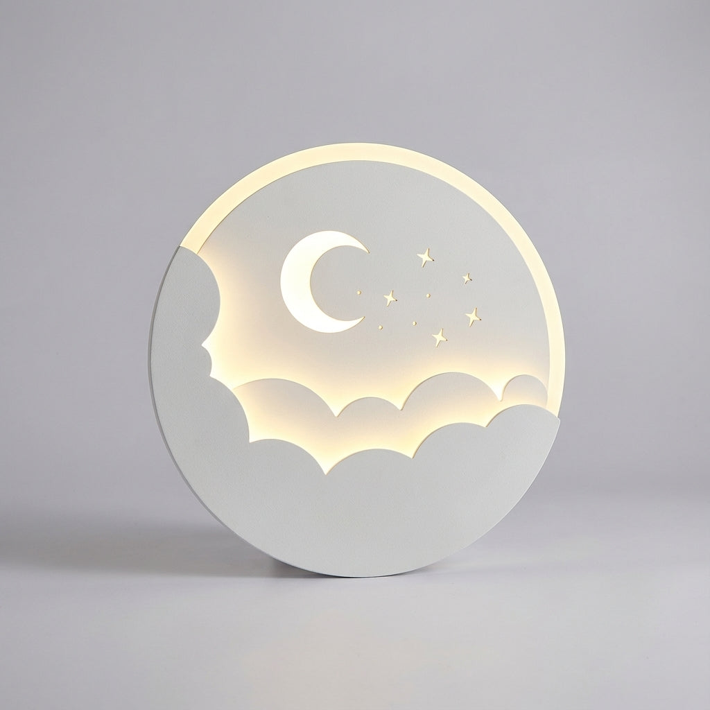 Round Moon-and-Stars Wall Light – Skylume