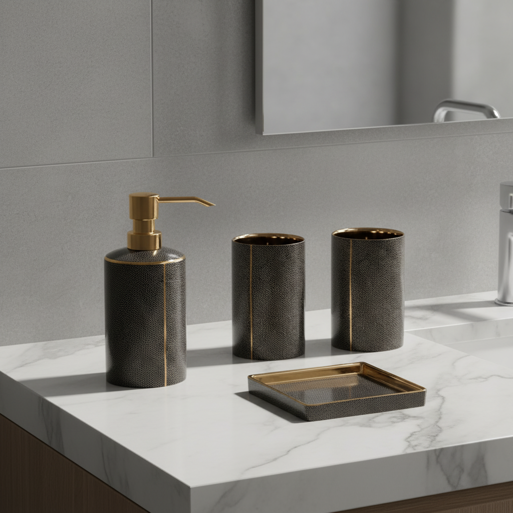 Slim Ceramic Bathroom Set - SereniBath