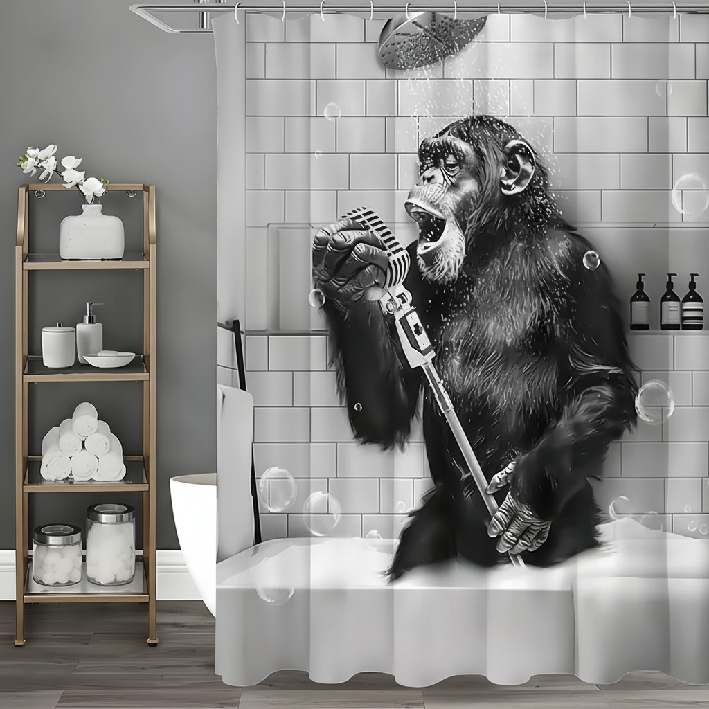 Black and White Printed Shower Curtain - ShowerChimp