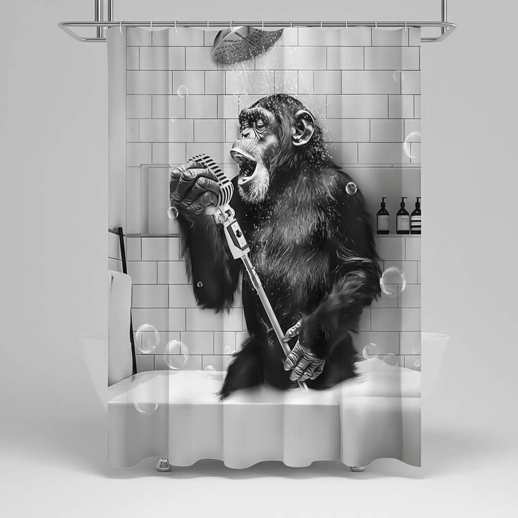 Black and White Printed Shower Curtain - ShowerChimp