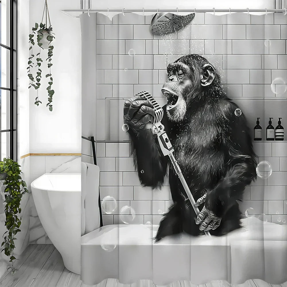 Black and White Printed Shower Curtain - ShowerChimp