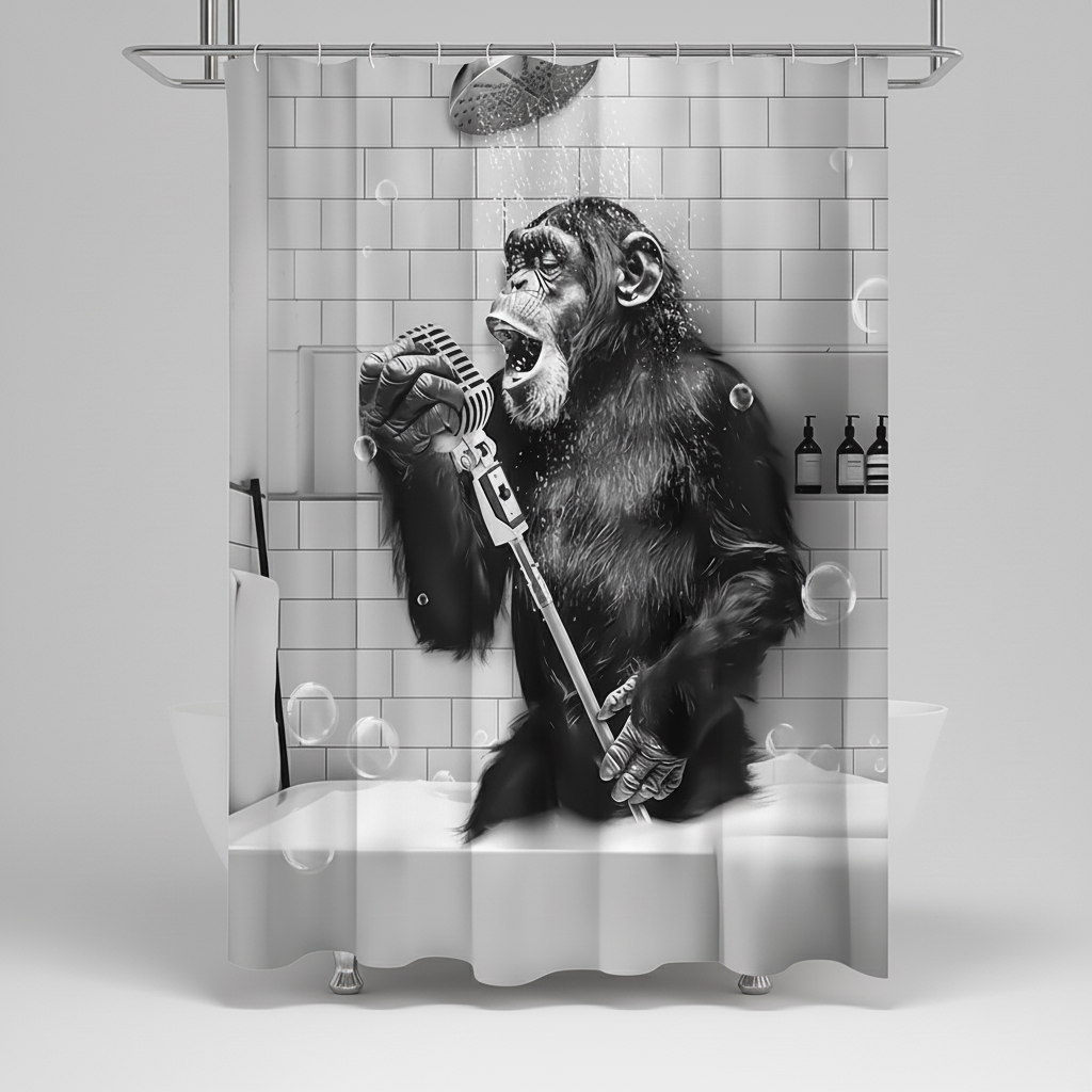 Black and White Printed Shower Curtain - ShowerChimp