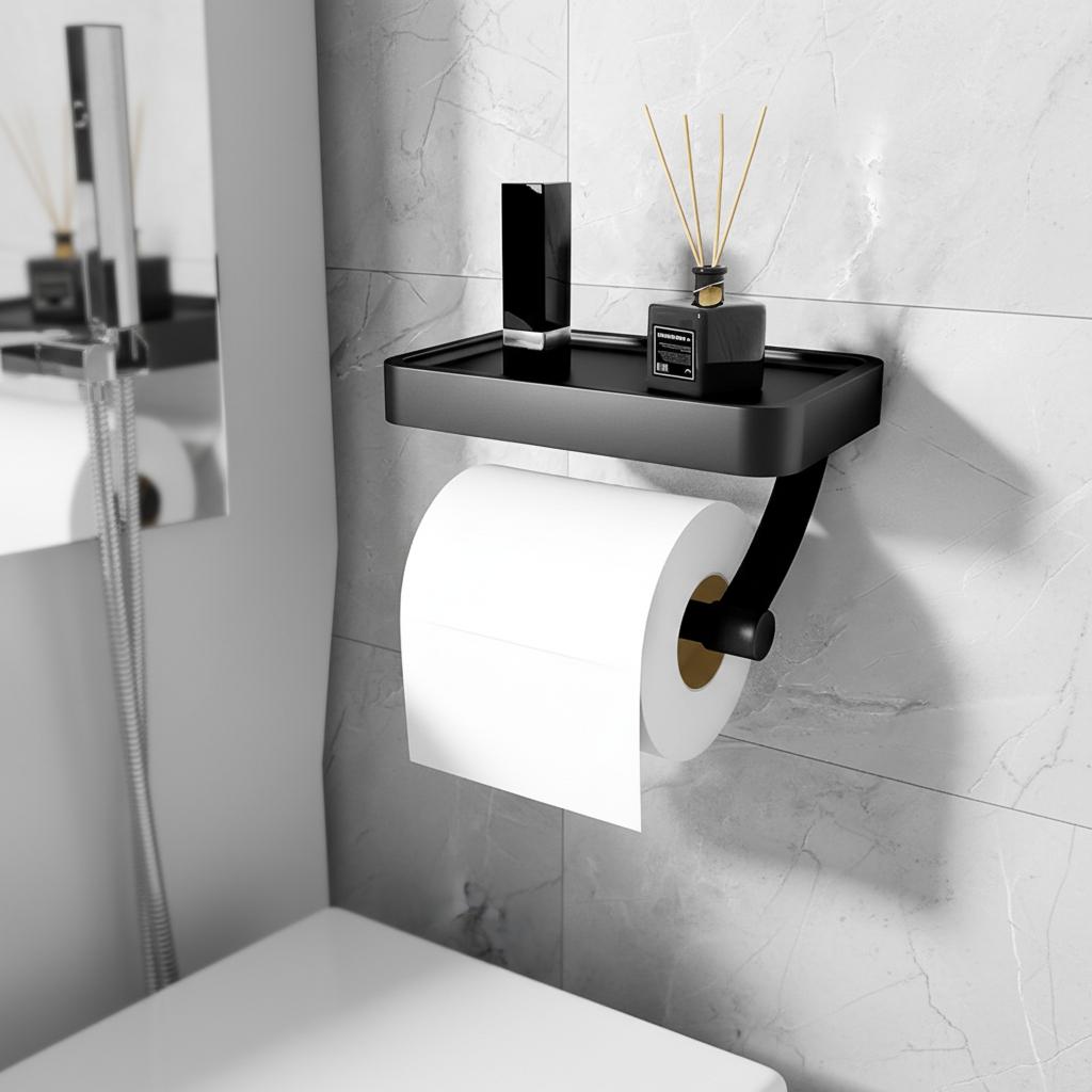 Wall-mounted toilet paper holder - AeroTray