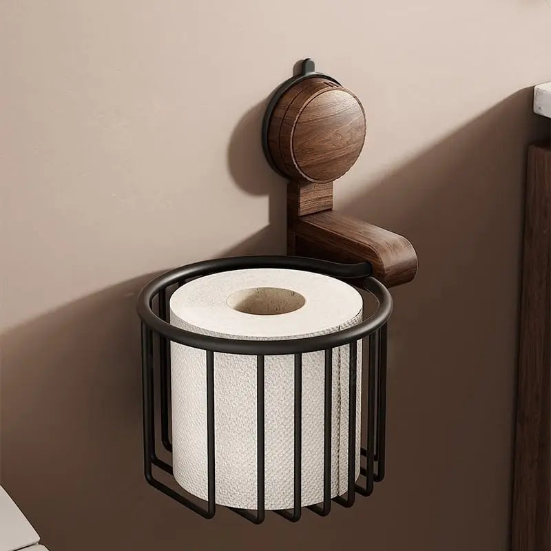 Wall-mounted toilet paper holder - Walnut