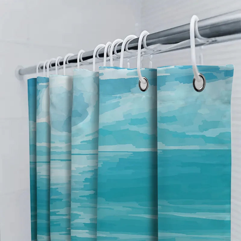 Water-repellent shower curtain fabric - SeaBlur