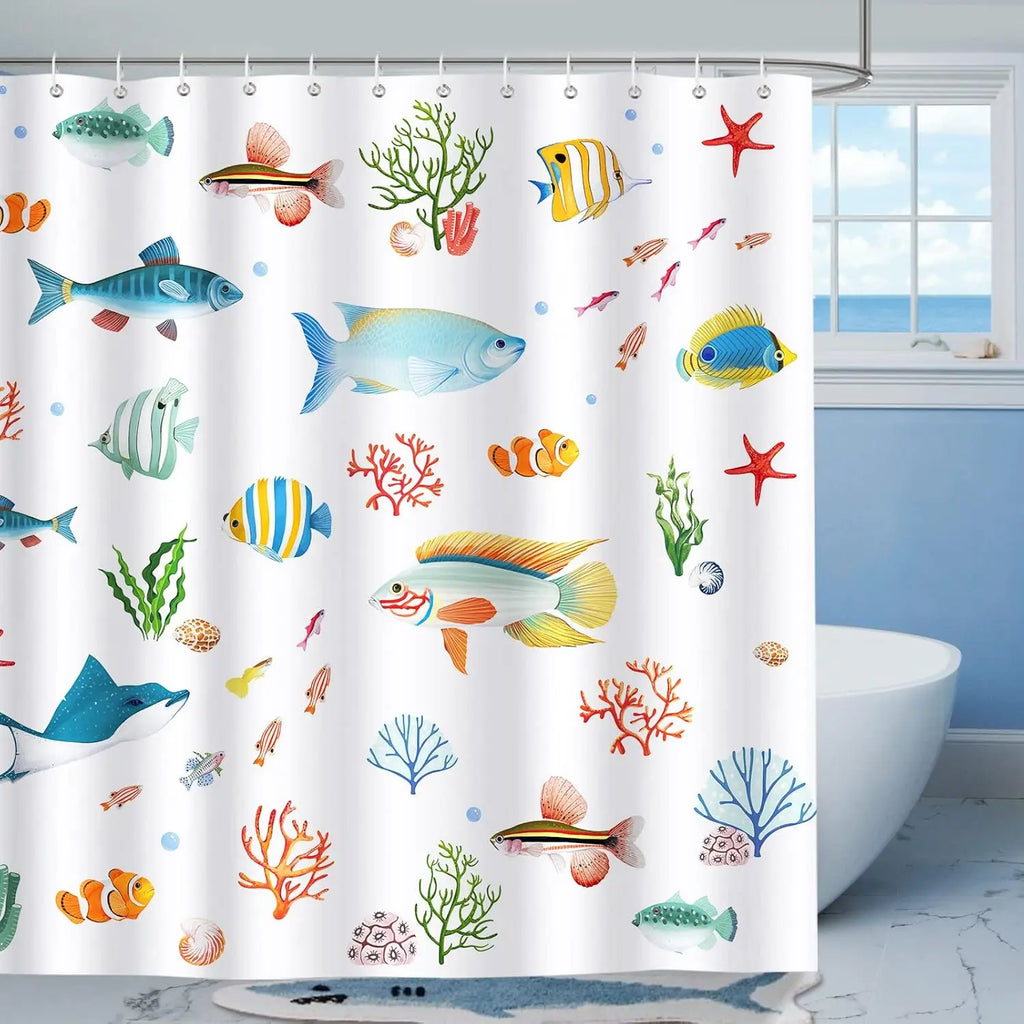 Water-repellent polyester shower curtain - SeaMosa