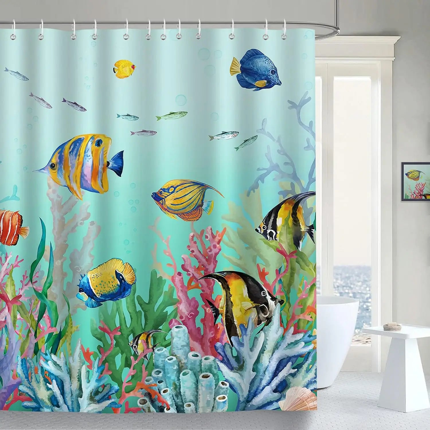 Water-repellent polyester shower curtain - SeaMosa