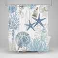 Water-repellent polyester shower curtain - StarfishDream