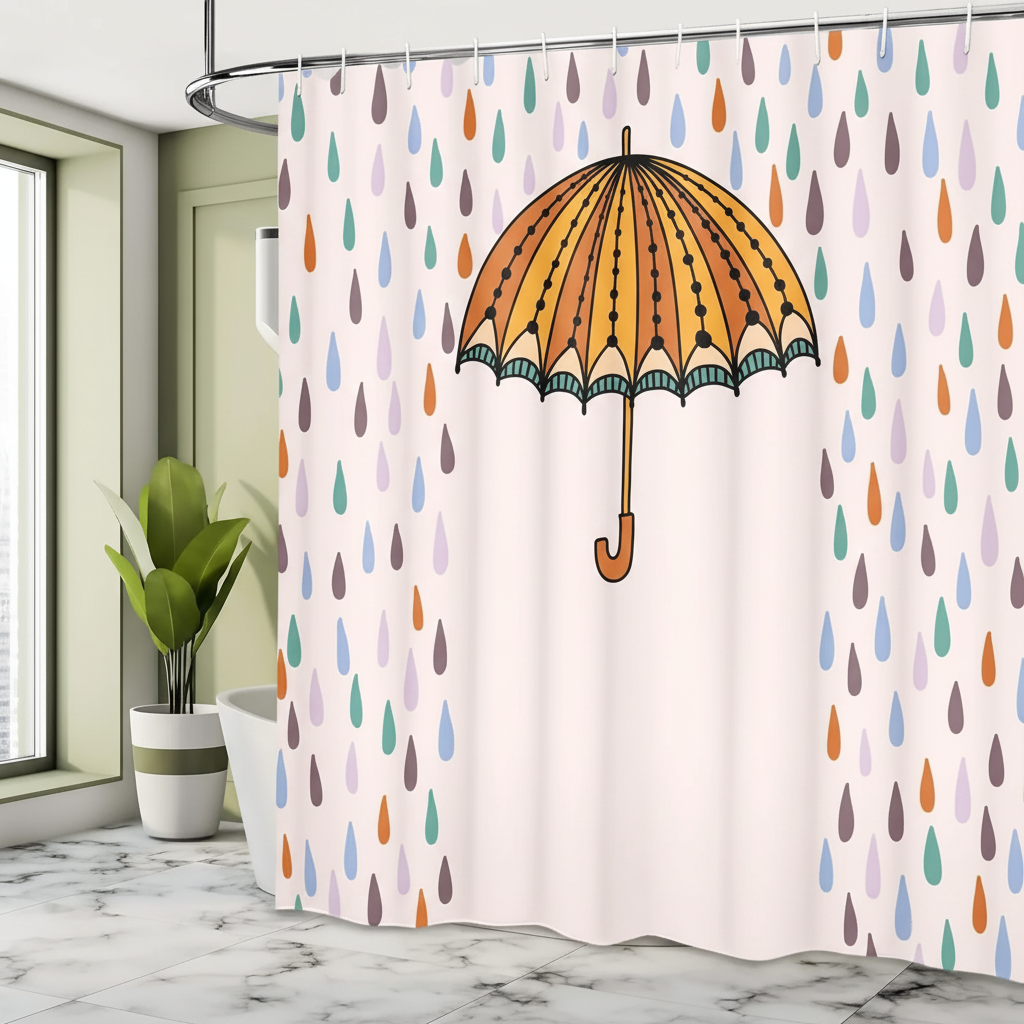 Waterproof Shower Curtain Mat - Raindroply