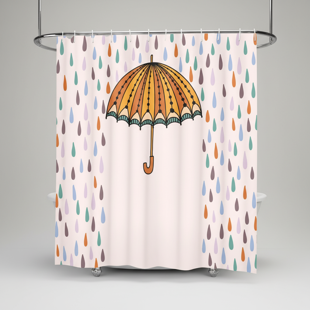 Waterproof Shower Curtain Mat - Raindroply