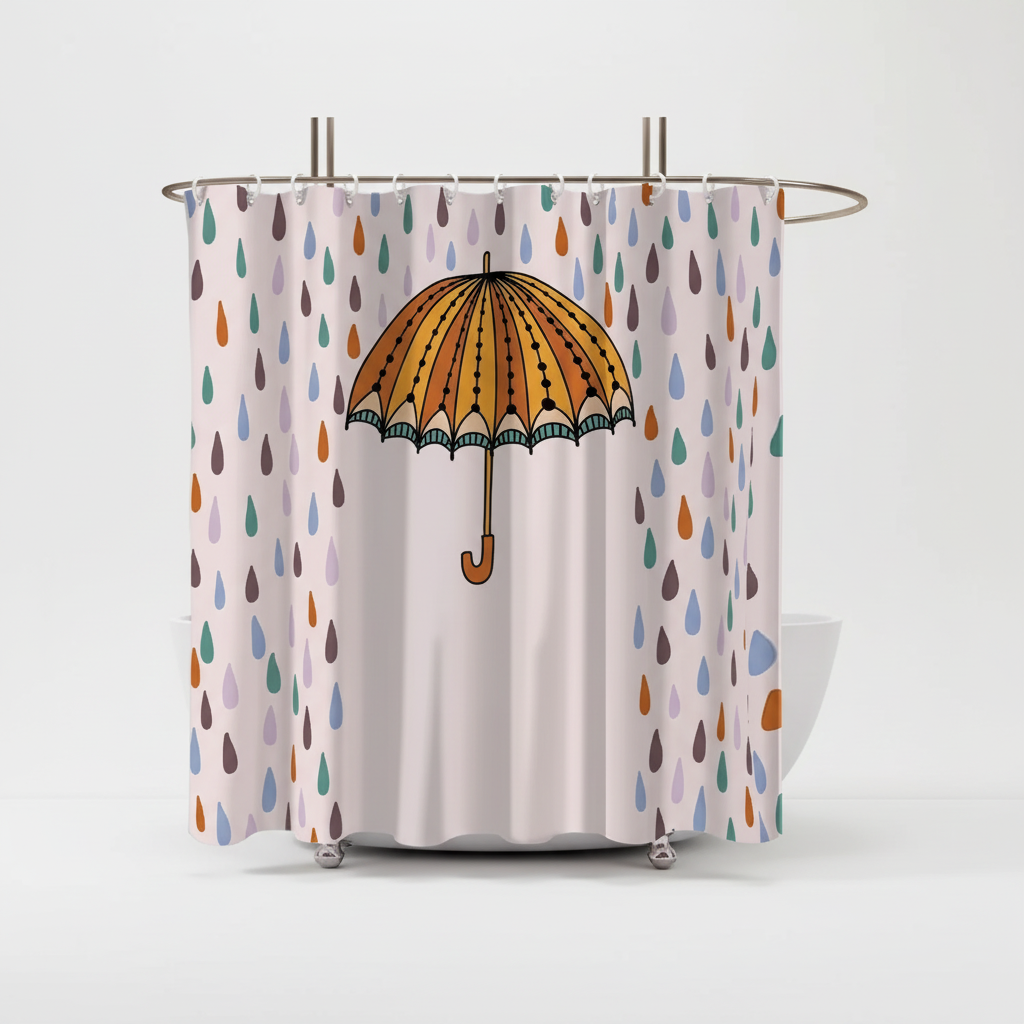 Waterproof Shower Curtain Mat - Raindroply