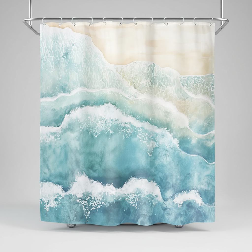 Waterproof Polyester Shower Curtain - Coastella