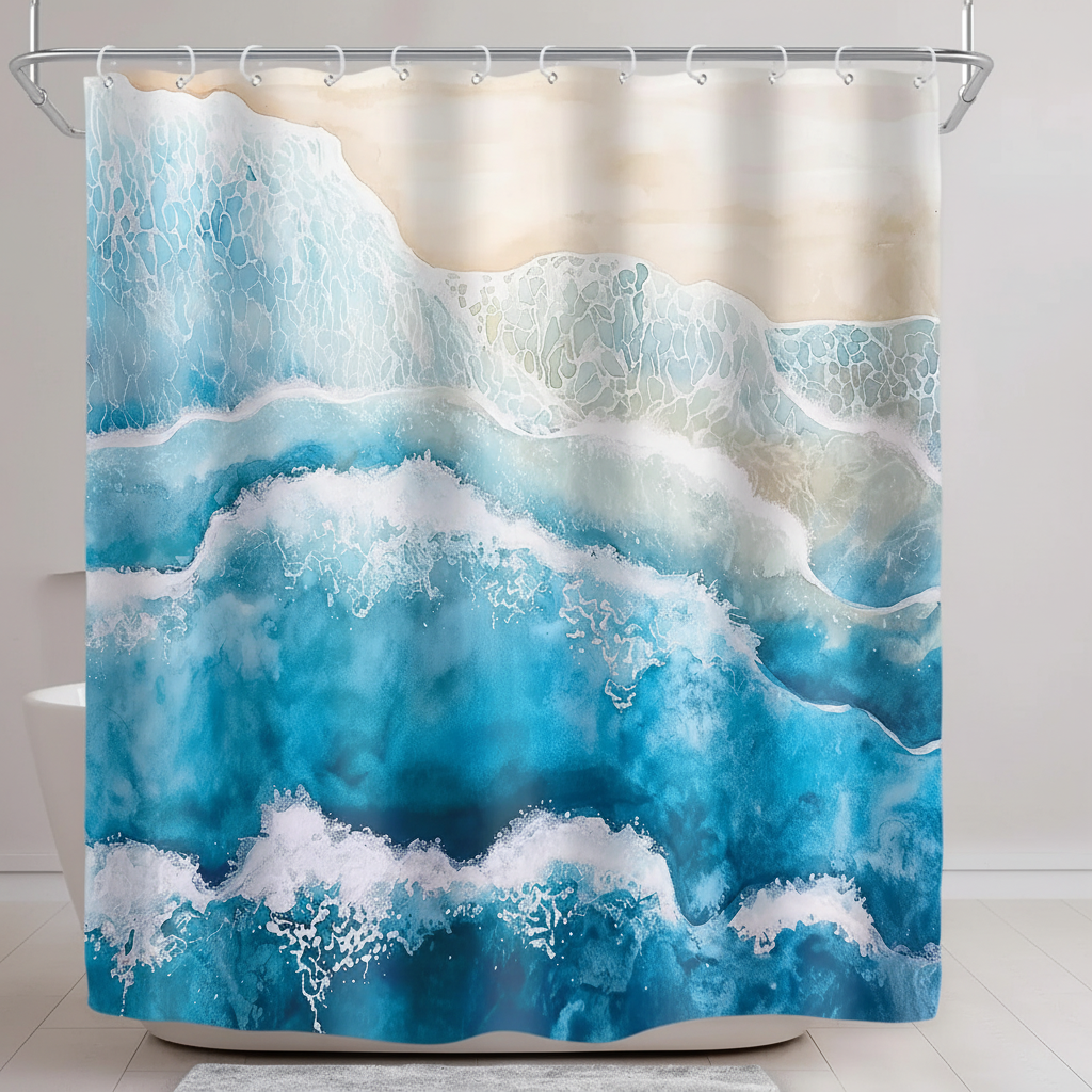 Waterproof Polyester Shower Curtain - Coastella