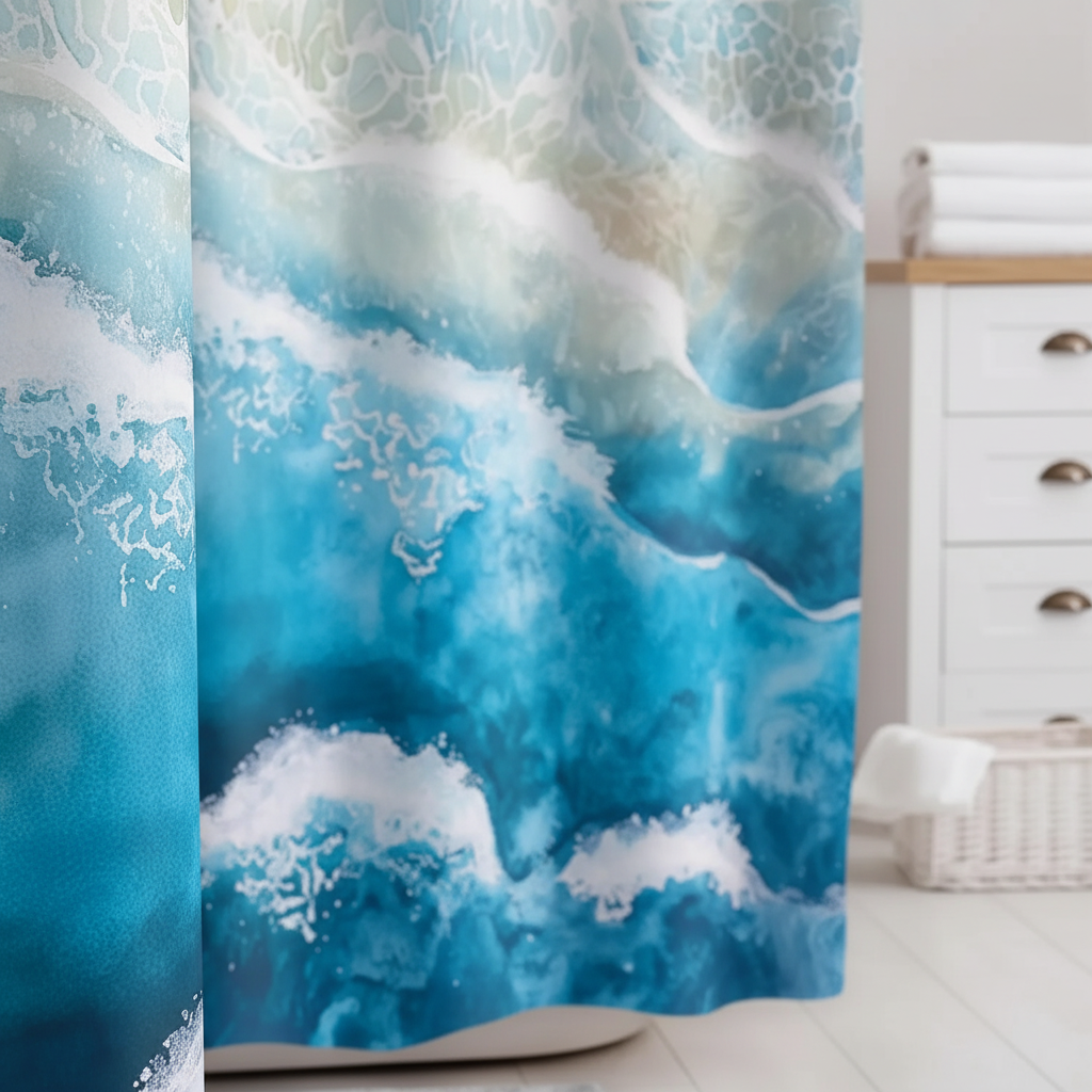 Waterproof Polyester Shower Curtain - Coastella