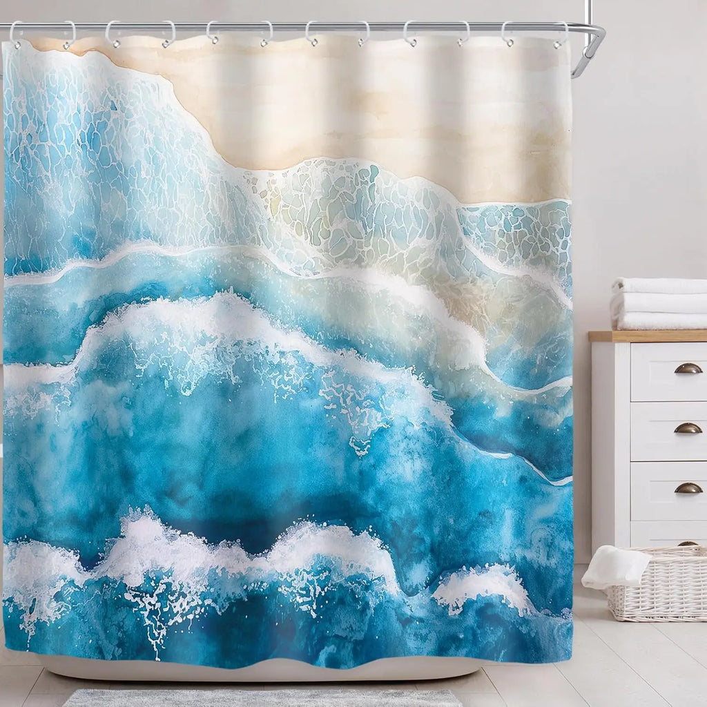 Waterproof Polyester Shower Curtain - Coastella