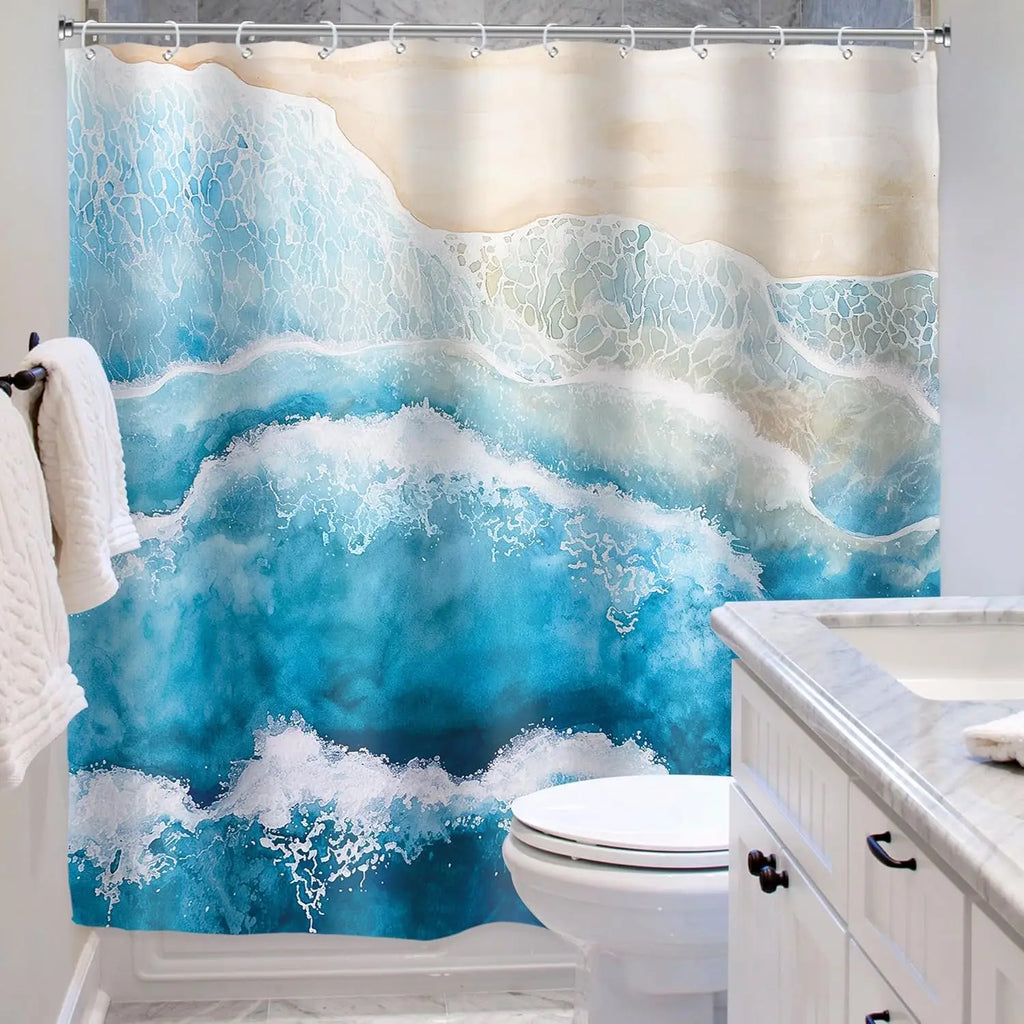 Waterproof Polyester Shower Curtain - Coastella