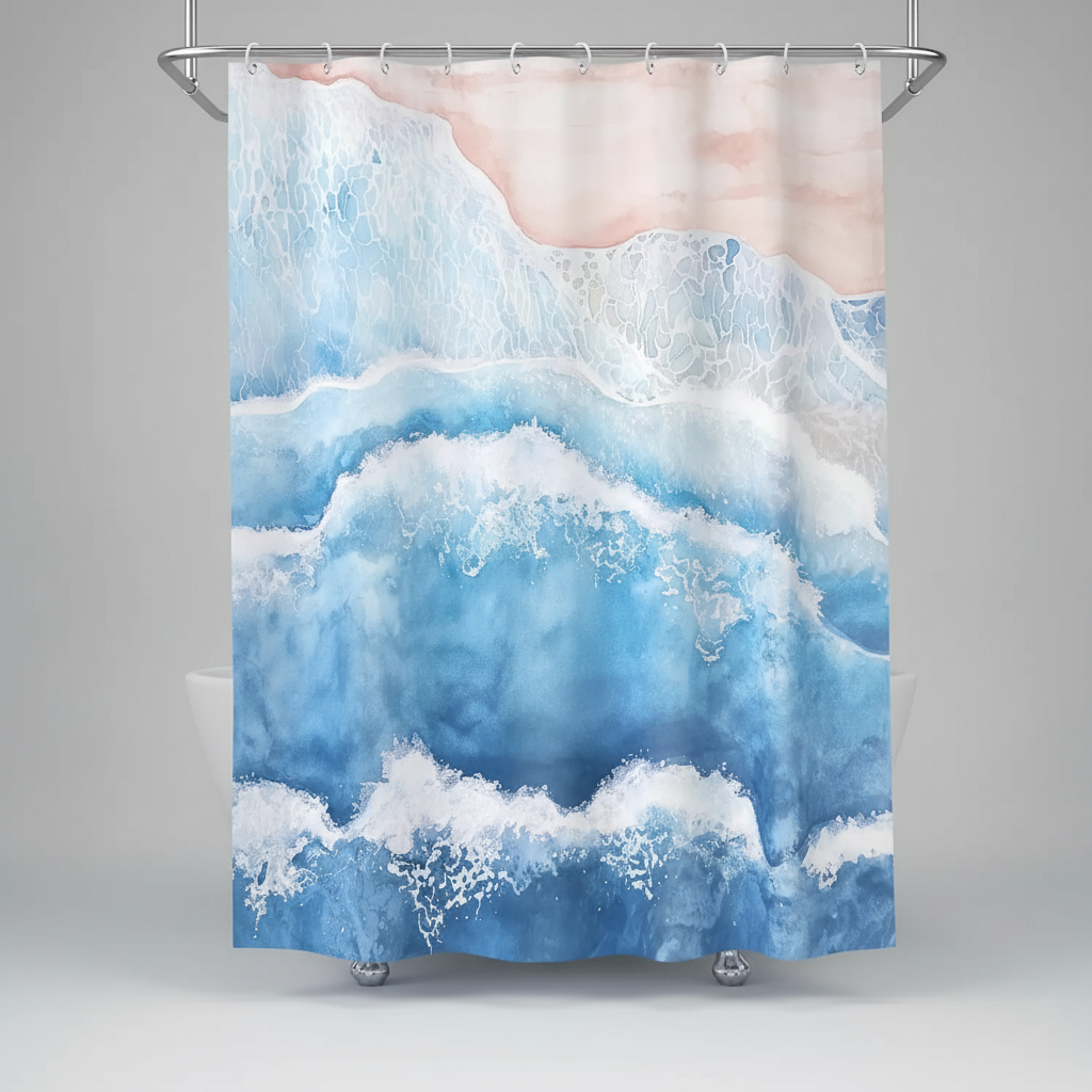 Waterproof Polyester Shower Curtain - Coastella