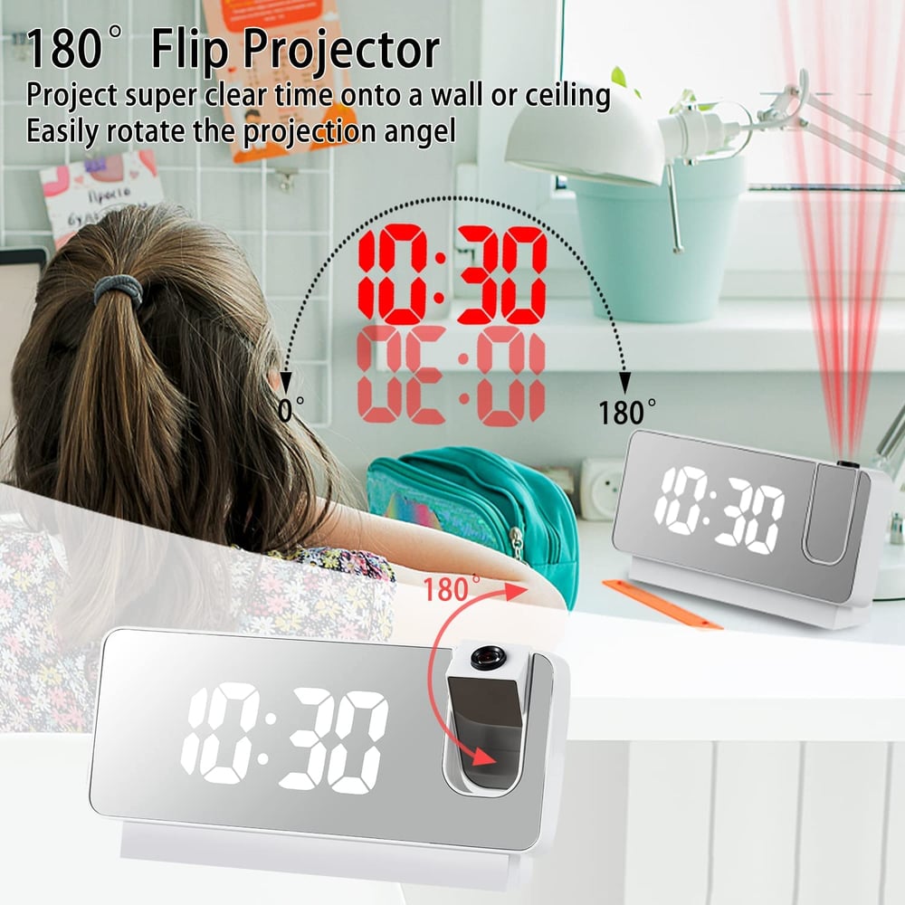 ClockCast™ Convenient Night Projection