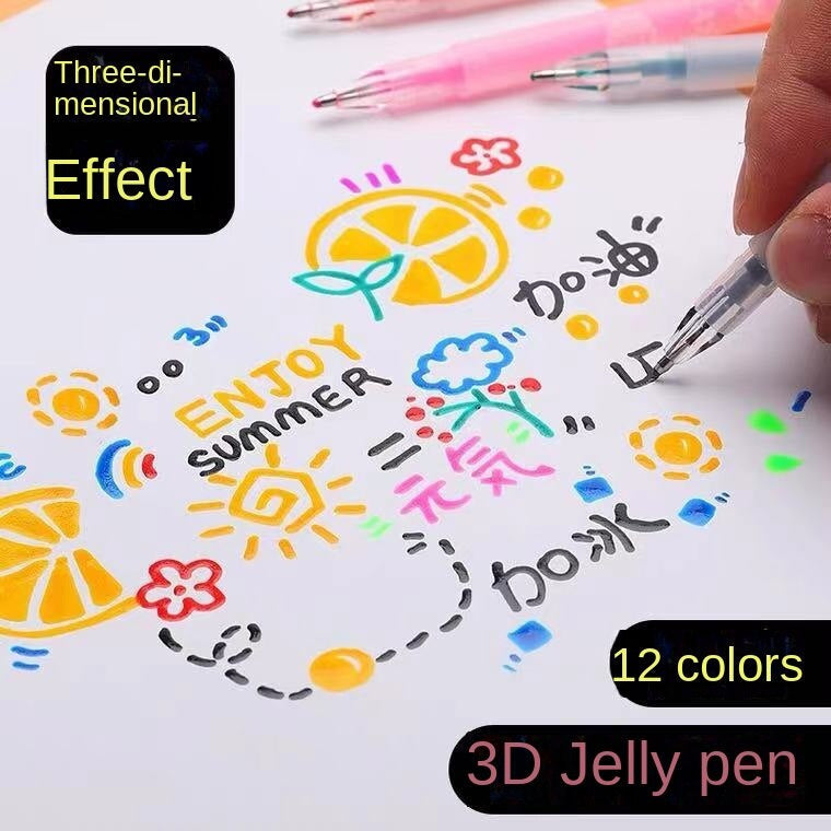 Colorful Gel Pen Set for Creative 3D Designs - 3D Art Pen Set