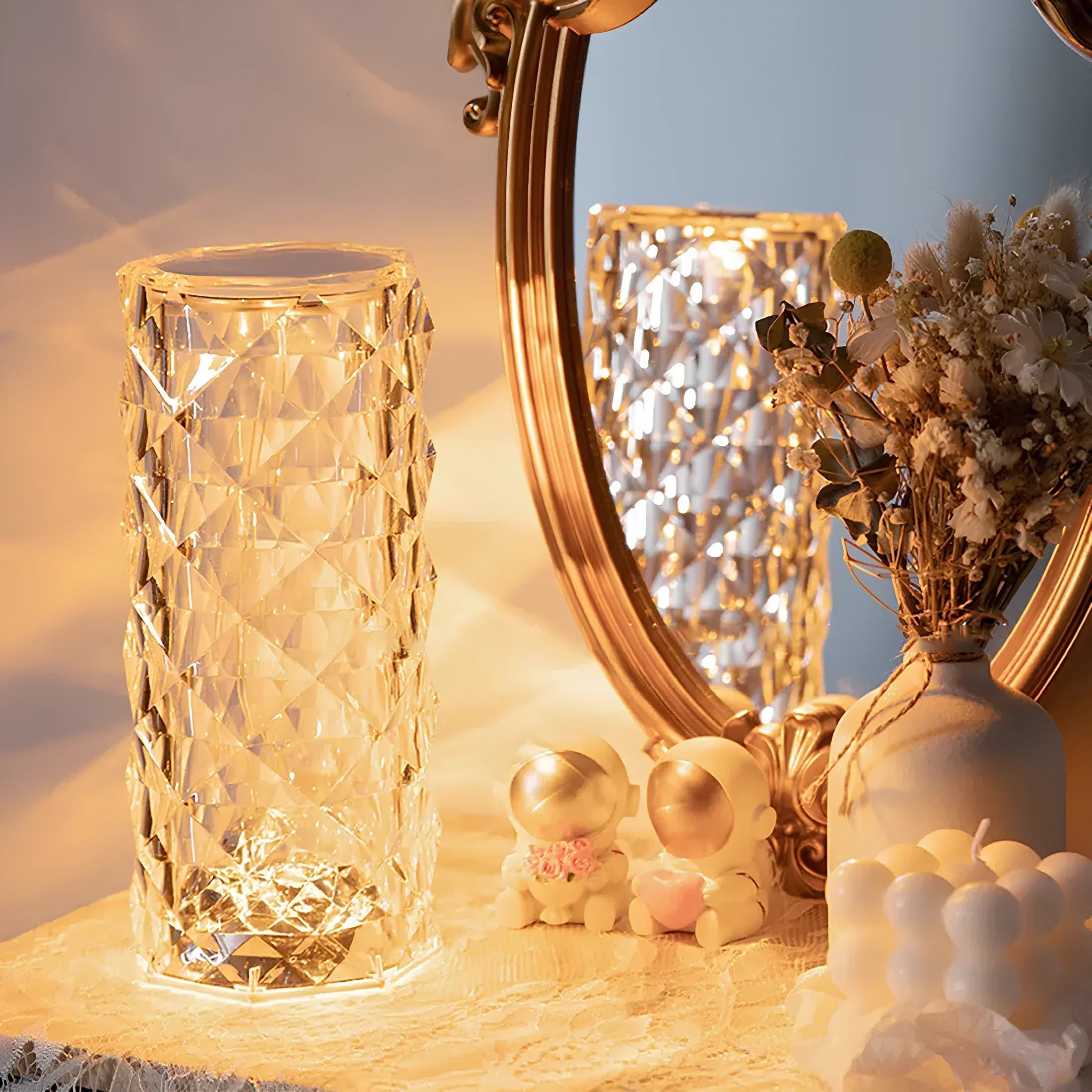 Crystal Table Lamp with Touch Control - Aurora