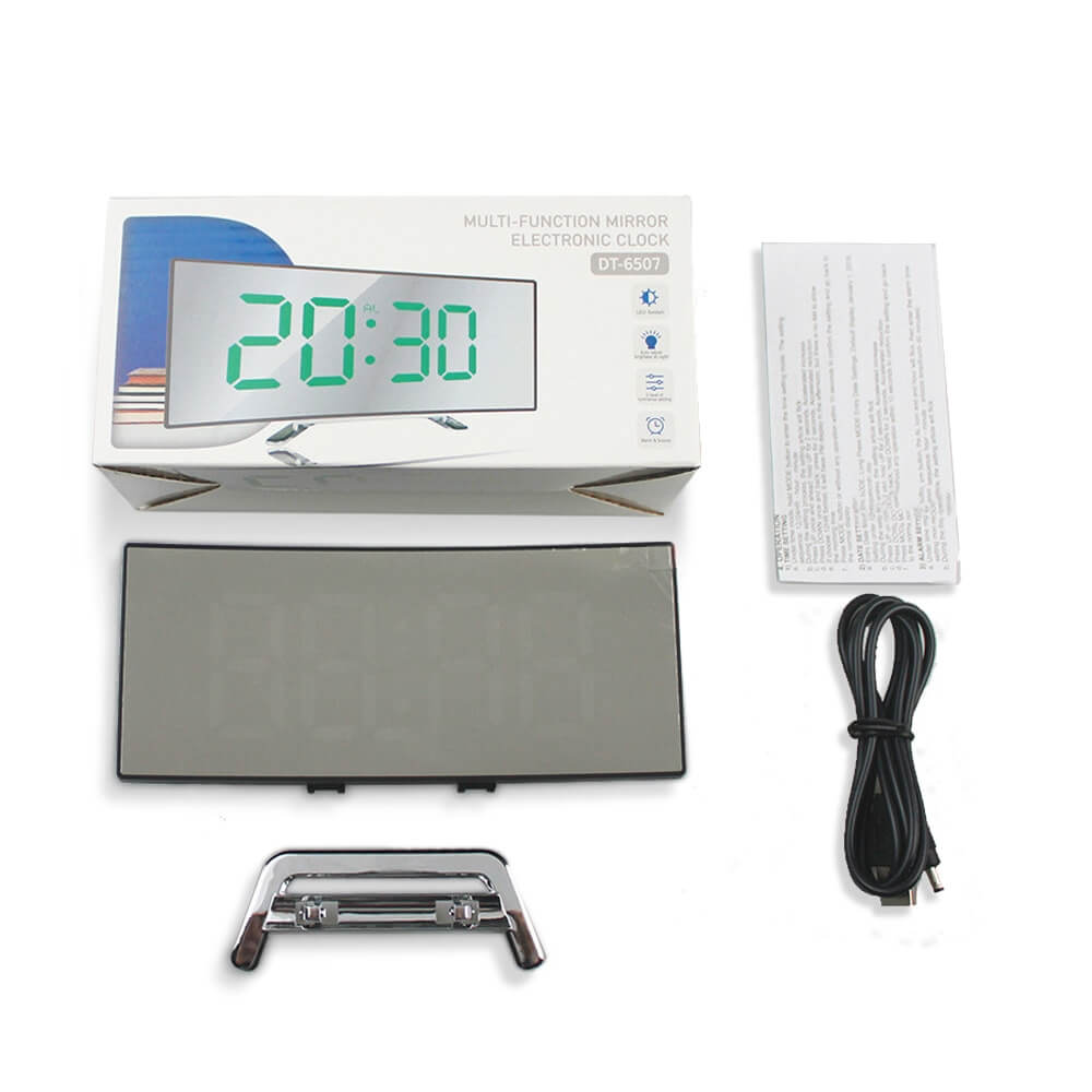 Curved LED Digital Alarm Clock with Modern Design - LumiCurve