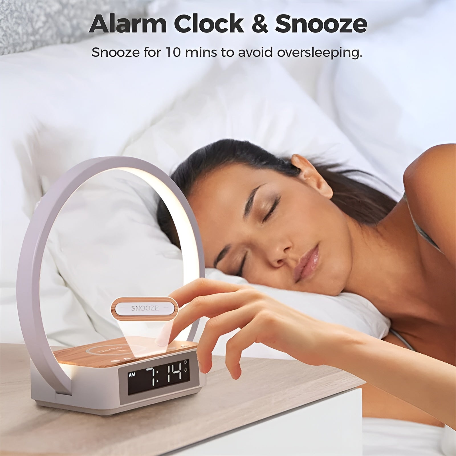 Design Night Light with Charger and Gentle Wake Function - LumoRise
