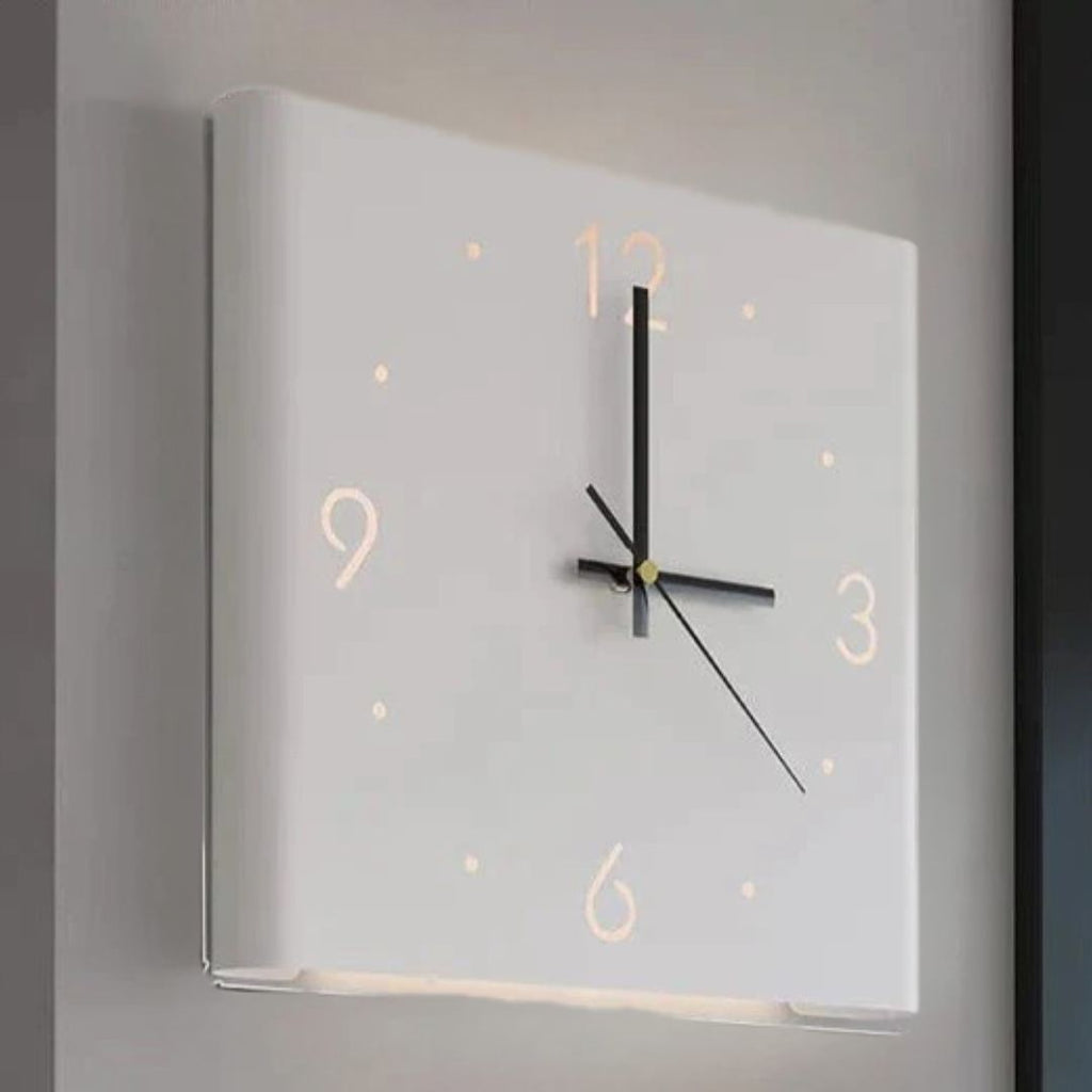 Double-sided Square Wall Clock with Lighting - TimeLume