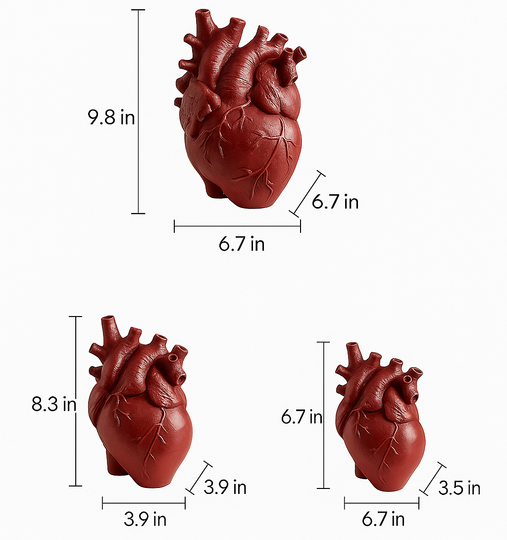 Greek Inspired Heart-Shaped Vase - Elena