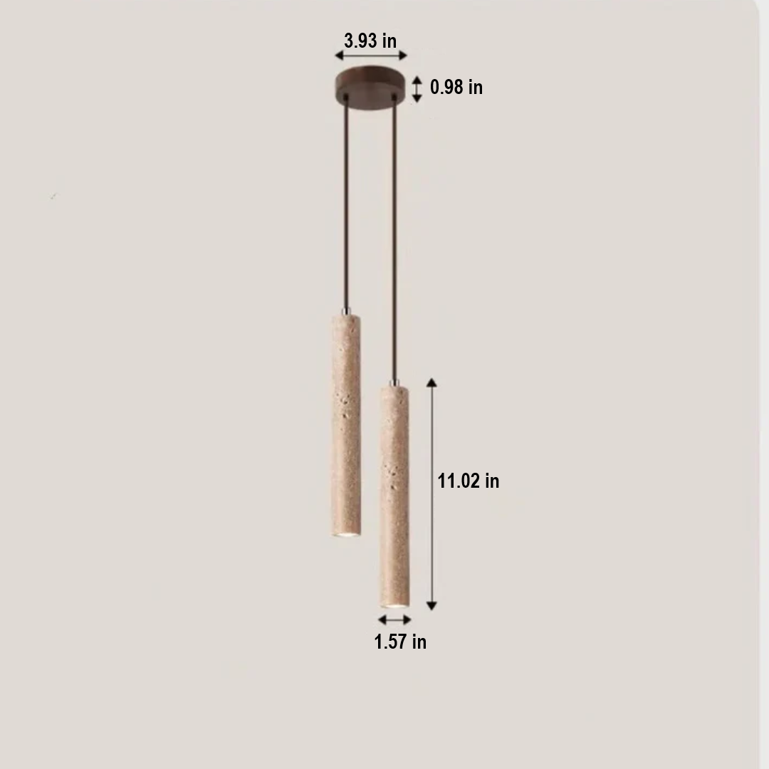 Minimalist Travertine Wabi-Sabi Style LED Chandelier - LumoLine