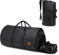 Convertible PU Leather Garment Duffel – Carry-On Weekender Suit Travel Bag