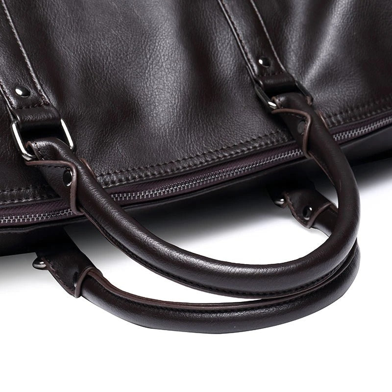 Large-Capacity Leather Travel Duffel – Lightweight & Durable Carry-On Bag