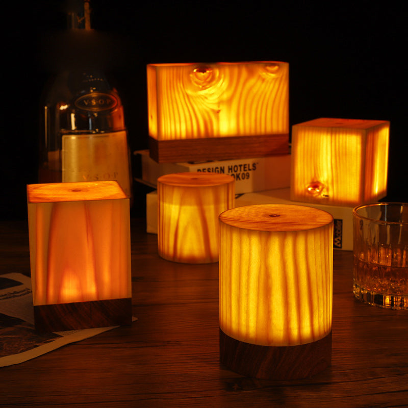 Stylish LED Table Lamp - WoodGlow