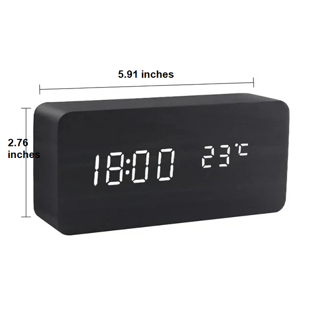 Wooden LED Clock with Voice Control - EcoClock