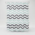 Reversible wave fabric shower curtain - AquaDivide